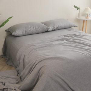 Qin Yue Bamboo Fiber Four Piece <b>Set</b> Solid Color Minimalist Breathable <b>Bedding</b> <b>Set</b> For Export Size - Product Image 3