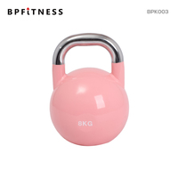 Ensemble de kettlebells de compétition pour la remise en forme à domicile, en fonte et acier, antidérapant, avec logo personnalisé et poignée