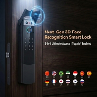 Serrure intelligente en alliage d'aluminium, 13 langues, caméra intégrée, clavier, RFID, entrée sans clé, serrure de porte intelligente TUYA pour hôtel Airbnb