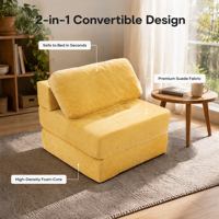 Sofá Cama Convertible Minimalista Moderno, Relleno de Esponja, Tapizado en Terciopelo, Respaldo Plegable, Funda Lavable, Ideal para Apartamentos o Huéspedes