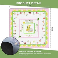 Tapis de Mahjong Thème Cocktail 31,5 po, Tapis de Jeu Antidérapant et Anti-bruit Martini Mojito Citron pour Fêtes et Jeux de Bachelorette