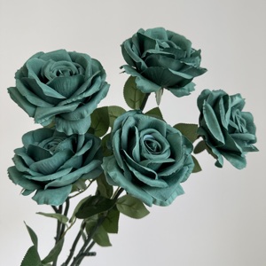 CM-DC086 Dalian Chermy Nuovo Stile Fiori Artificiali Rose in Seta Verde Smeraldo Vendita all'Ingrosso - Product Image 1