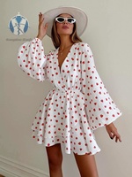 Robe en pur coton à imprimé fraises, personnalisable, vente en gros d'usine, idéale pour les vacances, les rendez-vous et les fêtes