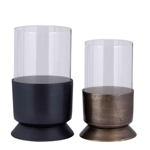 Portavelas de Cristal con Base de Metal, Candelabro Decorativo para Centro de Mesa, Decoración del Hogar - Product Image 1