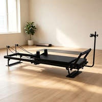 Machine de Pilates Reformer Professionnelle Pliable et Compacte pour la Maison, Lit de Renforcement Musculaire avec 5 Tubes de Résistance en Latex pour la Force et la Perte de Poids