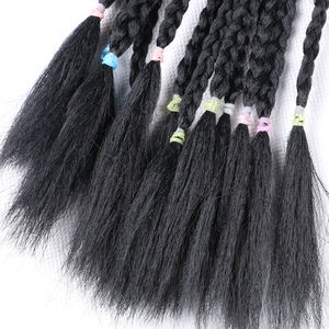 Venta al por mayor 24 pulgadas 50g cola superior falsa con banda elástica de goma trenzado Arco Iris <span class=keywords><strong>postizo</strong></span> Ombre Arco Iris <span class=keywords><strong>pelo</strong></span> - Product Image 6