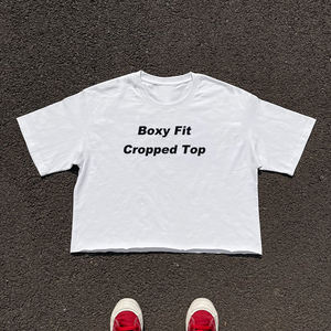 Camiseta Corta Personalizada de Alta Calidad, 100% Algodón, Tejido de Punto, Estilo Urbano, Estampado Sólido, Estilo Oversize - Product Image 4