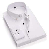 Chemise Homme Slim Fit de Haute Qualité à Manches Longues en Coton Blanc, Décontractée et Habillée
