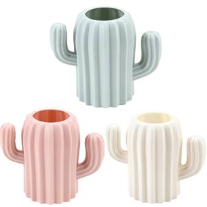 ที่ใส่ปากการูปกระบองเพชรน่ารักอุปกรณ์สำนักงานที่จัดระเบียบบนโต๊ะถ้วยดินสอพลาสติกสีสันสดใส - Product Image 4