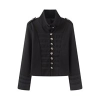 Manteau chic en laine à col montant pour femme, nouvelle collection automne 2026, style décontracté et élégant, coupe ajustée, manches longues, rétro