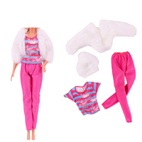 Offre Spéciale Vente en Gros Ensemble de Ski pour Poupée, Haut à Col en Laine, Pantalon, Vêtements et Accessoires de Jouets DIY Unisexe, Ensemble Quatre Pièces : Manteau + Chapeau
