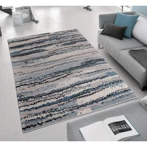 Alfombra de área tejida grande DB, diseño de rayas abstractas de acuarela, técnica Jacquard para decoraciones de sala de estar para pasillo rectangular - Product Image 1