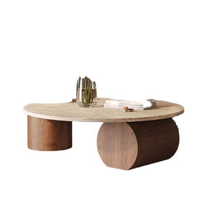 Mobili moderni e durevoli per la casa tonda in legno tavolino di lusso e tavolino per soggiorno appartamento - Product Image 1