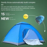 Tente pliable pour le camping, équipement de nuit, imperméable, épaissie, entièrement automatique, pour la plage et l'intérieur, résistante aux intempéries, installation rapide en une seconde