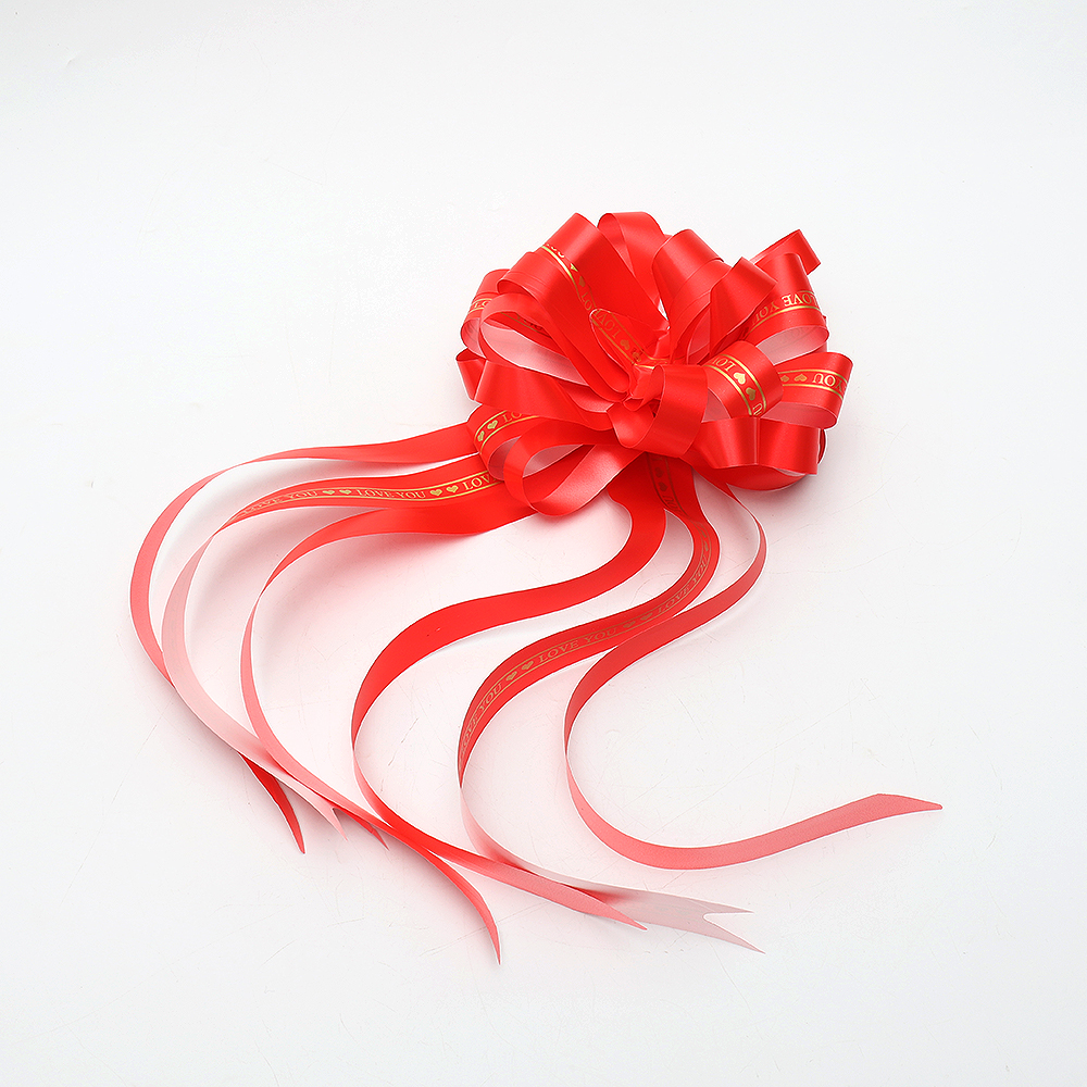 Hot Selling Wedding Christmas Gift Packaging Gold Stamping Solid Color Pull String Ribbon