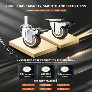 EFON Polyurethane Swivel Caster Wheel Brake 125mm Firm Tread M815mm Thread Protection Iron Industrial Machine Use 1 Year - Product Image 3