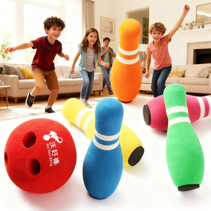 Vente chaude Guangdong OEM Marque Jeu de boules de bowling pour enfants Jouet <span class=keywords><strong>en</strong></span> <span class=keywords><strong>mousse</strong></span> NBR Ensemble de 6 quilles - Product Image 1