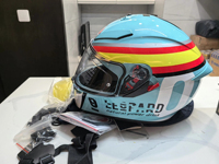 Casque de moto intégral AG* à double visière réglable, anti-buée, en ABS, fermeture rapide, certifié DOT, toutes saisons