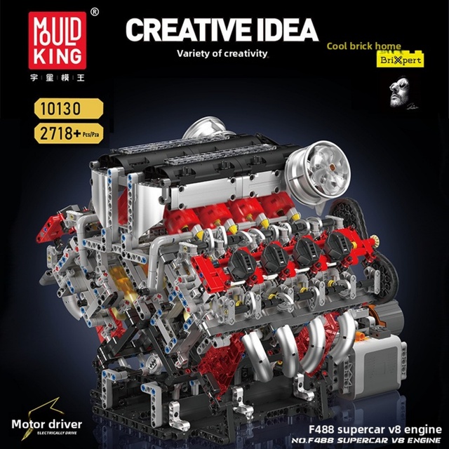 Best Selling DIY Building Block Sets 1:8 Scale Mechanical Car V8 Engine Model Educational ABS Plastic Toys Unisex