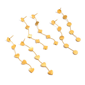 ต่างหูรูปหัวใจ ชุบทอง สแตนเลสสตีล สำหรับผู้หญิง สวมใส่ได้ทุกวัน เครื่องประดับแฟชั่น ต่างหูแบบห้อย - Product Image 5