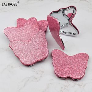 Cute butterfly Double-sided Folding <b>Mirror</b> Mini Portable <b>Makeup</b> <b>Mirror</b> PU Leather 2x Magnification Wholesale <b>Mirrors</b> - Product Image 1