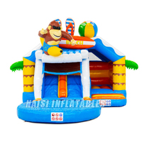 Château gonflable géant pour enfants sur le thème des pompiers avec toboggan, pour usage commercial, idéal pour les événements