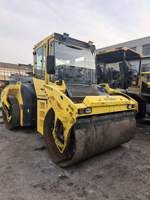Compacteur tandem BOMAG BW203 2017 durable de 13 tonnes avec cabine complète, machine d'origine allemande pour la construction de chaussées autoroutières