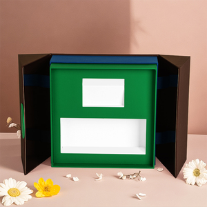 Gran oferta de lujo personalizado magnético 2 dos piezas lado abierto <span class=keywords><strong>doble</strong></span> puerta caja de embalaje de regalo con logotipo para el cuidado de la piel Set botella de Perfume - Product Image 3