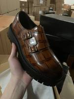 Sepatu Pria Formal Kulit Berkualitas Tinggi Model Bulat, Ukuran Besar, Sol Tebal, untuk Kantor, 3072 Fashion
