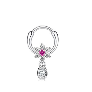 Gran oferta de anillo de <span class=keywords><strong>Nariz</strong></span> de acero inoxidable, traje de circón, gota de aceite, mariposa, anillo dividido sin costuras, <span class=keywords><strong>nariz</strong></span>, uñas, tabique Nasal, joyería <span class=keywords><strong>para</strong></span> punción - Product Image 5