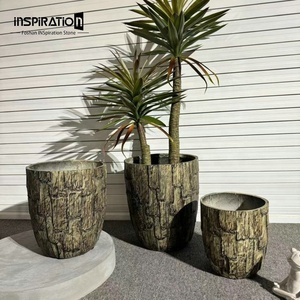 Macetas de hormigón con patrón en relieve de estilo Atlántico de flores antiguas para exteriores - Product Image 2
