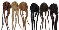 Nouveautés Perruques Tressées Africaines en Synthétique Double Néerlandaise au Crochet pour Femmes Noires avec Cheveux de Bébé et Dentelle Frontale Sans Colle