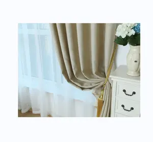 home decor luxurious faux linen ready made Blackout window curtains & drapes for home bedroom