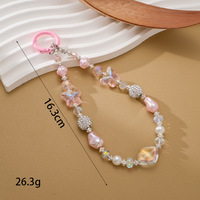 Chaîne de poignet portable en perles de cristal de luxe avec clip pour étui de téléphone portable, décoration scintillante, convient à tous les modèles