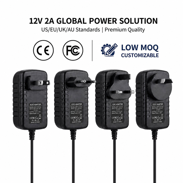 Universal AC DC Adapter 12V 2A 5V 24V Wholesale Power Supply OEM Custom Logo Low MOQ for CCTV Camera LED Strip Factory