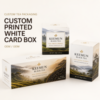 Boîte en carton blanc sur mesure de qualité professionnelle SBB pour emballage de thé noir Keemun de qualité supérieure, boîte de vente au détail