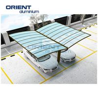 Abri de voiture en métal portable en aluminium de taille commune populaire 3*5m 6063 avec poteaux