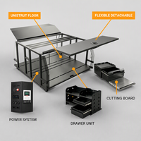 Plateau de benne en aluminium pour pick-up, étanche, thermolaqué, avec tiroir de rangement coulissant et planche à découper, pour véhicules double et simple cabine