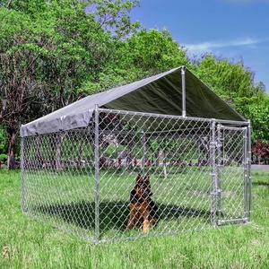 Gabbia per Cani in Acciaio Zincato Resistente, Impilabile, con Rete a Maglia Diamantata, Portatile e Pieghevole, Box per Animali Domestici, Cuccia per Allevamento all'Aperto - Product Image 4