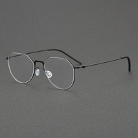 Monture de lunettes optiques en titane pur couleur canon de couleur polygonale 5540-1, personnalisable avec logo, pour verres de prescription – Vente chaude