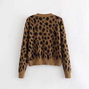 <span class=keywords><strong>Pull</strong></span> femme léopard, à manches longues, col en v, boutons simples, <span class=keywords><strong>pull</strong></span> tricoté, Cardigans, <span class=keywords><strong>tendance</strong></span> 2020 - Product Image 2
