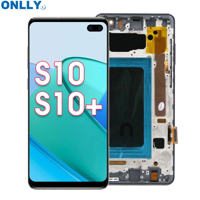 S10 Plus Lcd Screen Mobile Phone with Frame Lcds S10 Plus for samsung galaxy S10 Plus Replacement