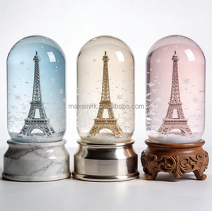 Globo de Nieve de Resina con la <span class=keywords><strong>Torre</strong></span> <span class=keywords><strong>Eiffel</strong></span> de París, Recuerdo Personalizable con Base Personalizable para Viajes y Promoción de Marca - Product Image 1