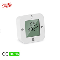 Digitale 4-Seiten-Drehuhr für Zuhause, Thermo-Hygrometer, Täglicher Wecker & Timer, Schallaktivierte Hintergrundbeleuchtung, Einfache Magnetische Installation