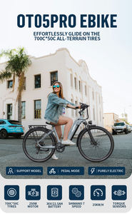 Bicicleta Eléctrica de Ciudad ONESPORT de 27.5 Pulgadas 36V 22.5Ah Shimano de 7 Velocidades, Autonomía de 90 km, Motor de Buje Trasero, Stock en la UE - Product Image 3