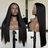 Wig Rambut Asli Brasil 100% Tanpa Lem, Sudah Di-prepluck, Lurus, Lace Frontal HD 13x4 13x6