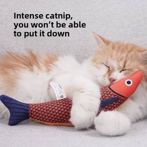 Çevre dostu nane Catnip topu sevimli çiğnemek oyuncak kendini eğlence bez balık simülasyon sıkıntı kabartma çiğnemek dayanıklı dişler - Product Image 4