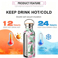 Bouteille d'eau isotherme à double paroi en acier inoxydable haut de gamme, sans BPA, isolation thermique écologique, OEM/ODM