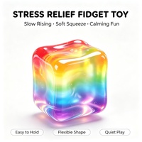 Jouet anti-stress en gel de maltose souple en forme de cube de sucre arc-en-ciel à récupération lente