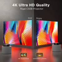 Projecteur numérique Android 4K C50B pour le jeu, l'éducation et le système de projection Smart TV, projecteur avec mise au point automatique prenant en charge la 4K